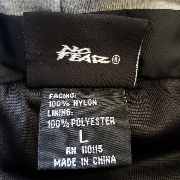 NO FEAR Music Tour windbreaker black hooded snap front jacket Size Large NEW - Picture 5 of 6